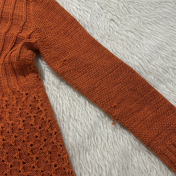 Peruvian Arte Meche Orange baby alpaca hoodie cardigan button down knit … - Picture 9 of 10